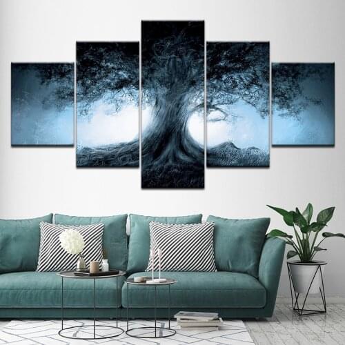 Canvas Painting Tree of life 5 Pieces Wall Art Painting Modular Wallpapers Poster Print for living room Home Decor