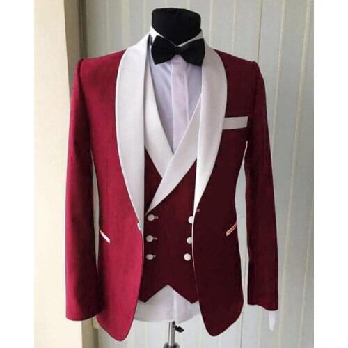 Classic slim Groomsmen Shawl Lapel Groom Tuxedos Men Suits Wedding/Prom Best Man Blazer ( Jacket+Pants+Tie+Vest) A228