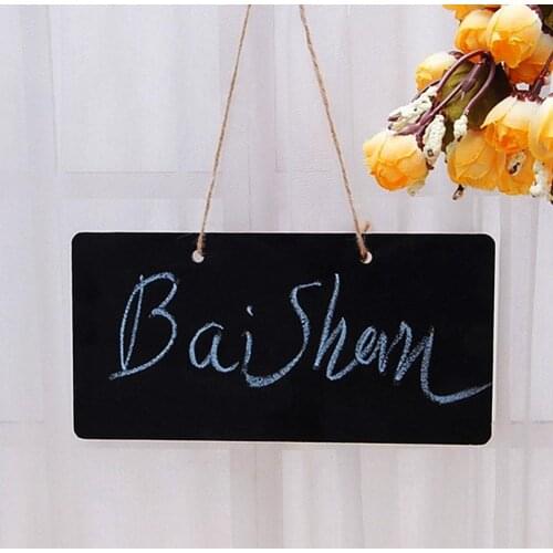 Korean Wooden Hanging Mini Hanging Blackboard Chalkboard Message Memo Chalk Board Home Hotel Party Wedding Message Board Decor
