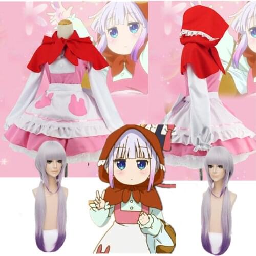 Anime Miss Kobayashi Dragon Maid Cosplay Costume Kobayashi-san Chi no Maid Dragon Anime Cosplay Kanna Kamui Lolita Uniform Dress