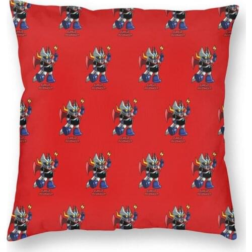Great Mazinger Square Throw Pillow Case Decoration Double Side Printing Cartoon Robot Mechanical Warrior Cushion Cover for Car