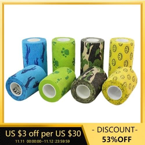 12 PCS Vet Wrap Self Adhesive Pet Tape 1or 2 Inches Non-Woven Wrap Bandage Cohesive Bandage Wrist Ankle Spraining and Swelling