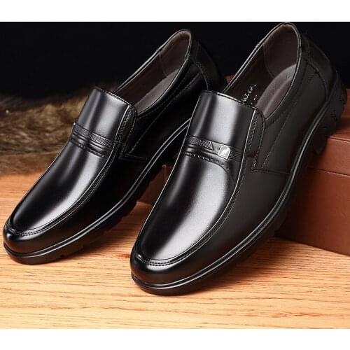 Mazefeng Spring New Fashion Men Dress Shoes Leather Buckle Strap Elegant Business Office Wedding Shoes Pointed Toe Size 38-43