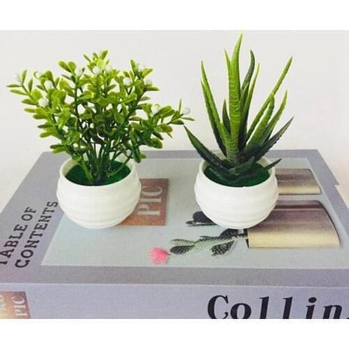 Mini Landscape Bonsai Small Tree Simulation Pot Plants Fake Flowers Table Potted Ornaments Home Decoration Hotel Garden Decor