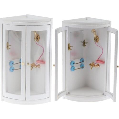 1:12 Dollhouse Miniature Furniture Simulation White Bathroom Shower Room New 1/12 for Doll House Decoration1set Miniature