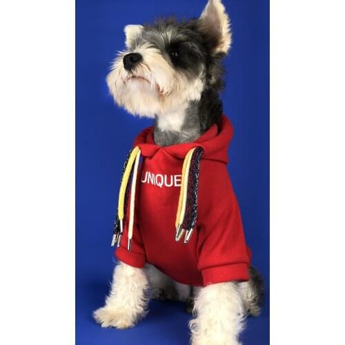 Fashion Dog Hoodie Pet Thick Red Hoodie Cotton Hooded Sweatshirt Punk Design Dreadlocks Hoodie,For Schnauzer Bulldog Punk Style