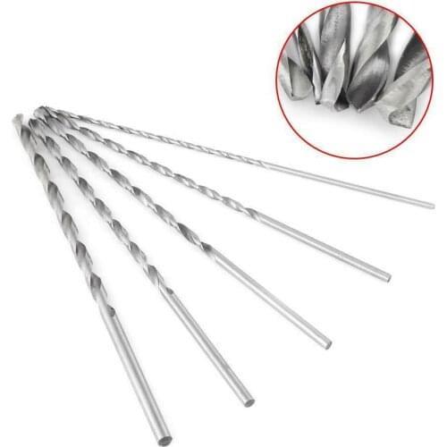 5pcs 2/3/3.5/4/5mm HSS 200mm Extra Long HSS Drill Bits Set Tool Metal Drilling