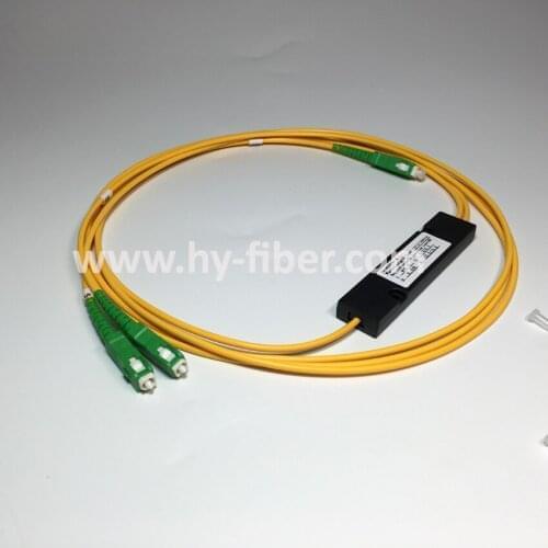 Fiber Optical FBT splitter 1x2 dual window,SM SC/APC connector,G652.D cable 3.0mm length 1m