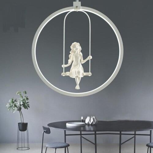 Loft industrial wind Pendant Lights angels round iron American bars restaurants Pendant Lamps coffee shops black white ya72729