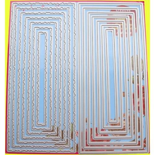 Cutting Dies Slim Rectangle Plain & Torn edge Scrapbook DIY Cardmaking Paper Craft