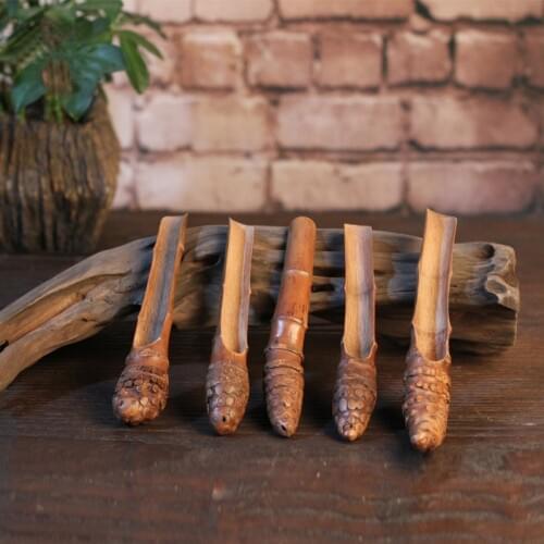 Superior Unique Organic Bamboo Root Tea Scoop Loose Tea Spoon Kungfu Tea Accessories chinese Kung-fu Teaware wholesale