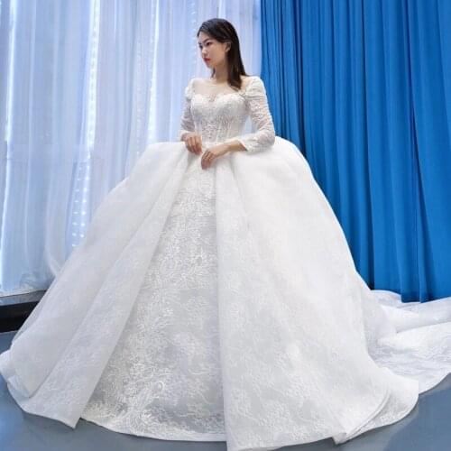 Puffy Ball Gown Wedding Dress 2021 Princess Bride Sexy Sweetheart Beading Appliques Lace Up Bridal Dresses Robe De Mariee