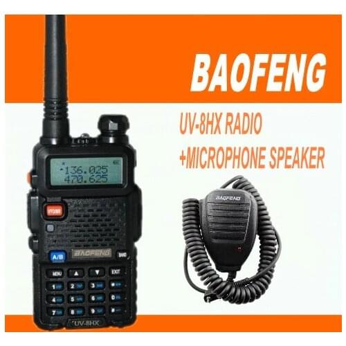 DHL Freeshipping+Walkie Talkie 10 KM Set Baofeng Radio UV-8HX professional walky talky sister Baofeng UV 5R 8W+free speaker