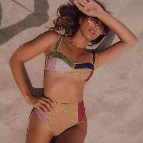 Sexy High Waist Patchwork Women Bikini Set Push Up Bikini Swimwear 2021 New Girl Biquini Swimsuit Summer Beach Bathing Suit S~XL