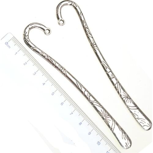 Retro silver bookmarks diy office school stationery stores curve sun metal fashion wedding crafts jewelry findings 120mm 5pcs