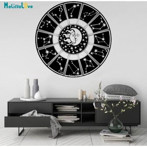 Sun Moon Galaxy Constellation Sky Magic Wall Decal Praying Bedroom Home Decor Art Vinyl Stickers BA645