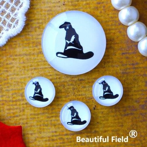 12mm 25mm 14mm 16mm 18mm 20mm Photo Glass Cabochons Round Cameo Set Handmade Settings Stone Hat Magic DDQ153