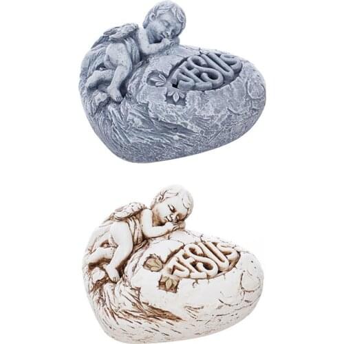 Jesus Angel Glowing Ornament For Home Decor Figurines For Interior Luminous Statue Decoration Catholic Religious Glow Crafts