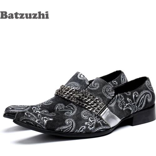 Batzuzhi Italian Type Handmade Men Shoes Zapatos Hombre Formal Leather Dress Shoes for Men Party and Wedding Business Shoes, 46