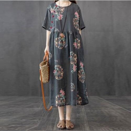 Vintage Casual Dresses Summer Woman Short Sleeve Dress For Ladies Buttons Midi Dress Summer Vestido WomenS Clothing China 11348