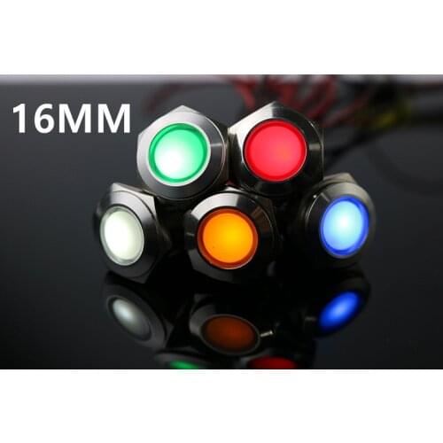 AC 220V 16mm metal indicator light signal lamp LED lamp waterproof stainless steel