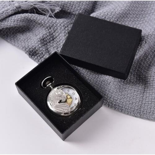 1pc Velvet Gray Xmas Gift Boxes Cases Pocket Watch Accessories Black High Quality
