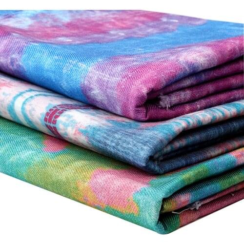 JOJO BOWS 45*145cm 1pc Denim Cloth Fabric Tie Dye Printed Sheets DIY Dress Crafts Supplies Home Textile Handmade Bags Materials