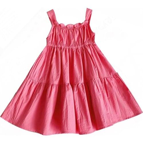 2021 Kids Baby Girls Fashion Sleeveless Solid Color Dress Stylish Dress for Children Girls