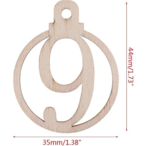 25pcs 1-25 Wooden Christmas Countdown Advent Calendar Tags Number DIY Scrapbook R7RC