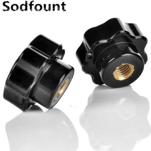 1Pcs CNC 3D Printer M5 M6 M8 M10 M12 M16 Hollow Plum Bakelite Hand Tighten Nuts Handle Star Mechanical Black Thumb Nut