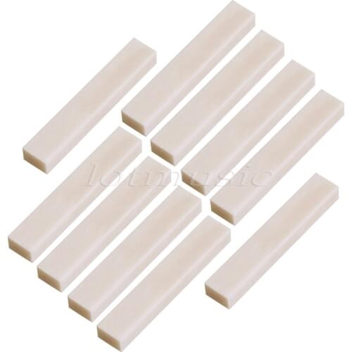 Guitar Nut Bone Acoustic Guitar Parts Accessories Uncarved Buffalo Bone Blank Ivory 43mm 10 Pcs