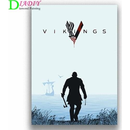 Diamond cross stitch classic TV show showcasing Viking rhinestone DIY Mosaic diamond embroidery selling home decor