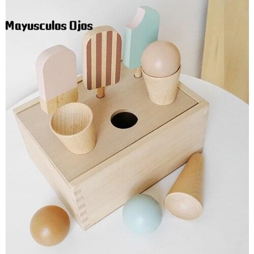 Childrens Play House Log Ice Cream Simulation Toy Cone Ice Cream Ice Cream Set For Boys And Girls