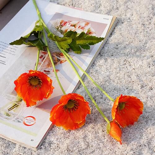 Artificial Flowers Poppy Flowers Bouquet Party Home Artificial Flowers House Supplies Decoration High Quality Home Decoration