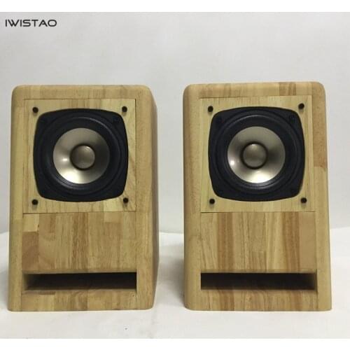 IWISTAO SHIFI 4 Inches Full Range Speaker 2x60W 4Ohms 60Hz-23KHz 92dB Max AKISUI4 Oak Monitor Speakers for Tube Amp