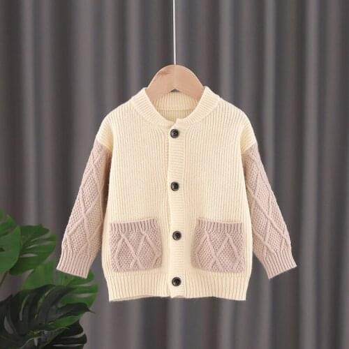 With Pocket Spring Autumn Tops Boys Sweater Jacket Coat Kids Overcoat Outwear Teenager Children Clothes School Gift High Quality