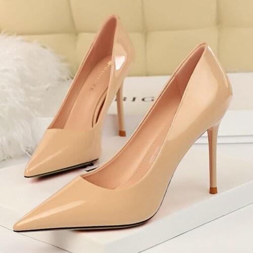 Concise Pumps Womens Shoes On Heels 9.5cm Womens High Heel Shoes Female Stiletto Pointed Toe Pumps For Women Shoes For Work