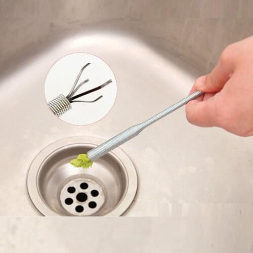 Bathroom Kitchen Sink Hair Catcher Sewer Claw Spring Pipe Dredging Tools 60cm Drain Snake Drain Cleaner Sticks Clog Remover