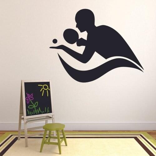 Play Table Tennis Wall Decal Stickers Teen Bedroom Gym Stadium Interior Decor 1517 Ping Pong Silhouette Door Window Vinyl Sports