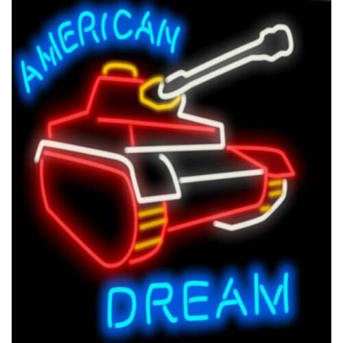 Neon Sign American Dream Neon light Tank Neon Wall Sign Advertise Hotel Advertise Lamp Recreational Handmade Real glass TUBE