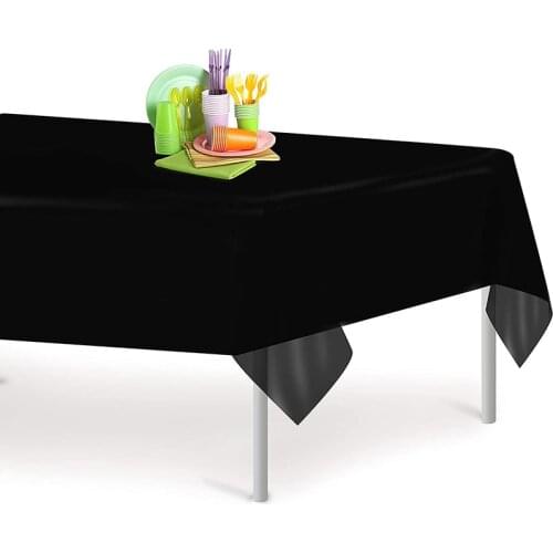 Promotion - Party Wedding Birthday Supplies, Black Rectangle Disposable Plastic Tablecloth 137x234cm