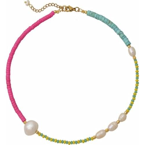 Boho Puka Natural cowrie Shell necklace women statement pearl baroque bijoux choker necklace Collier de coquillages jewelry 2019