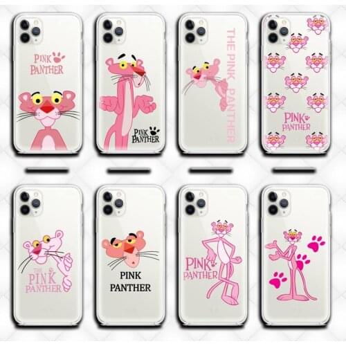 Pink Panther Patterned Phone Case Clear For iphone 12 11 Pro Max Mini XS Max 8 7 6 6S Plus X 5S SE 2020 XR cover