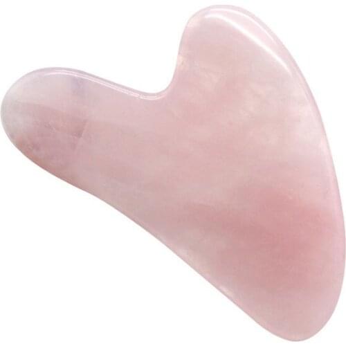 Rose Quartz Jade Guasha Board Natural Stone Scraper Chinese Gua Sha Tools Neck Body Acupuncture Spa Acupuncture Scraper Therapy