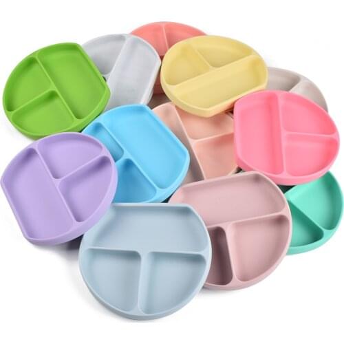 Baby Kids Suction Silicon Plate Tray Baby Feeding Plate Dishes Tableware Bowl 28 Colors High Quality Silicon Plate