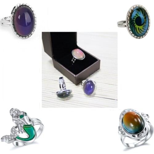 Super quality mood ring mix design change color ring to the temperature of your blood 100pcs/lot