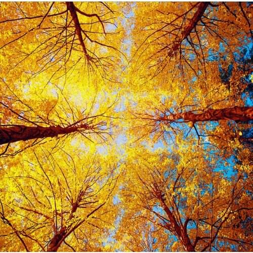 Custom Embossed wallpaper,autumn trees landscape murals for the living room bedroom ceiling wall waterproof parede de Papel
