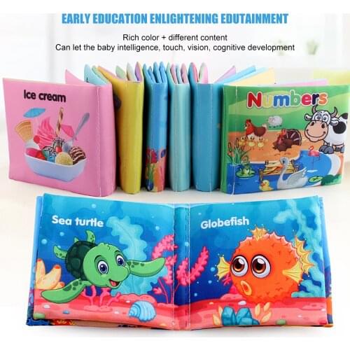 Baby Cloth Book Soft Fabric Book Animal Numbers Cognition Educational Books Early Preshcool Learning Toy Interactive Juguetes