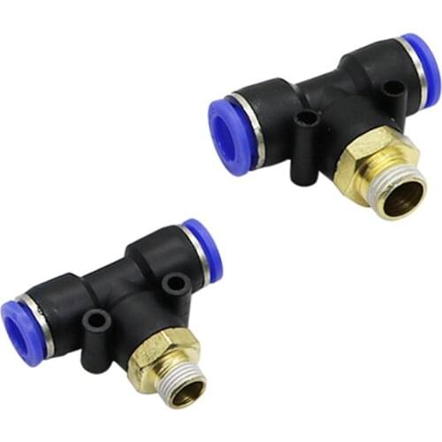 Outer Diameter 4mm Pipe Interface to 1/8" 1/4" Male Thread Slip lock Tee Connector Garden Water Pipe Pneumatic Couplings 2 Pcs