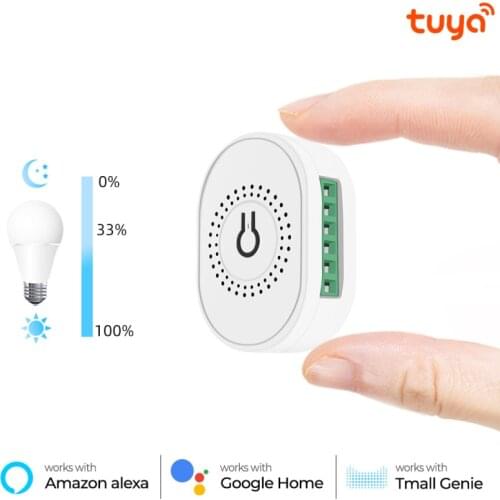 Tuya DIY Mini WiFi Smart Light Dimmer Switch Module Smart Life Remote Control Work With Alexa Google Home 85V-250V